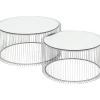 Table Basse Wire Argente (2/Set)