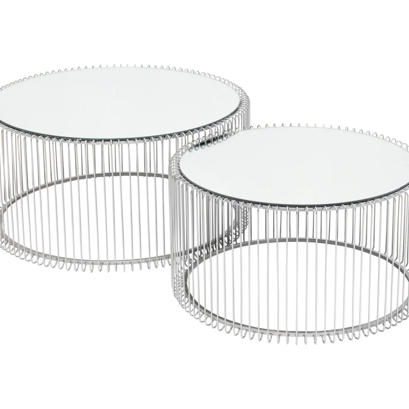 Table Basse Wire Argente (2/Set)