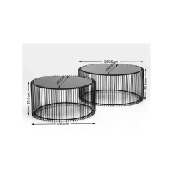 Table Basse Wire Argente (2/Set)