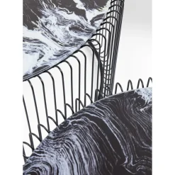 Table Basse Wire Noir/Verre Décor Marbre (2/Set)