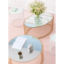 Table Basse Wire Uno Laiton 60X90Cm