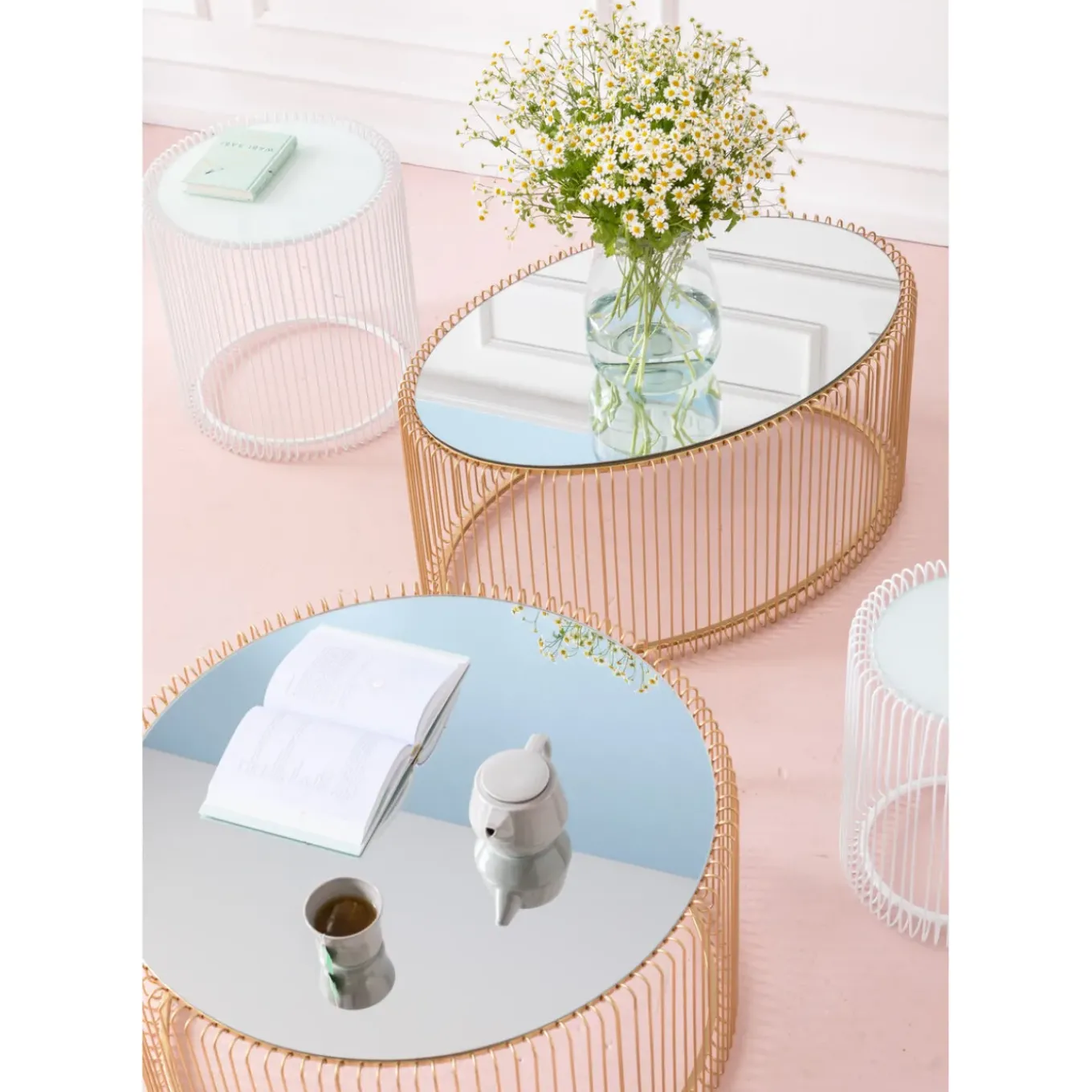 Table Basse Wire Uno Laiton O80Cm