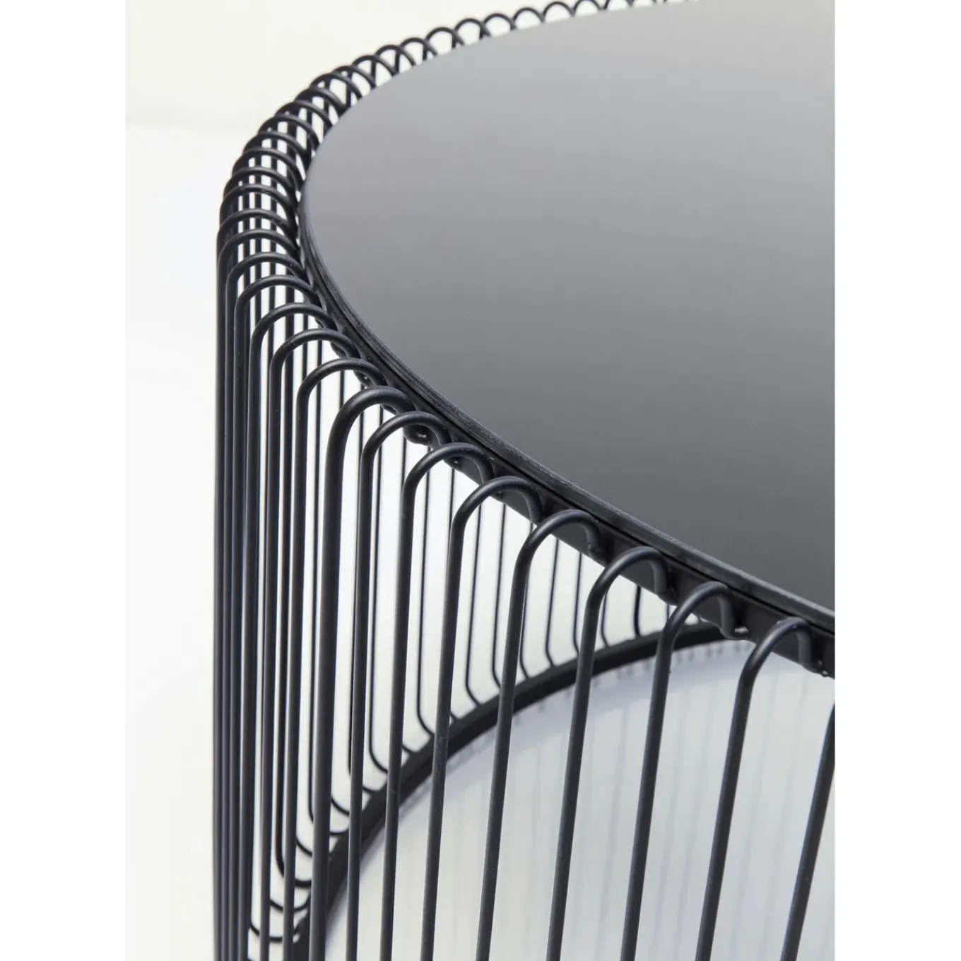 Table Basse Wire Uno Noir O80Cm