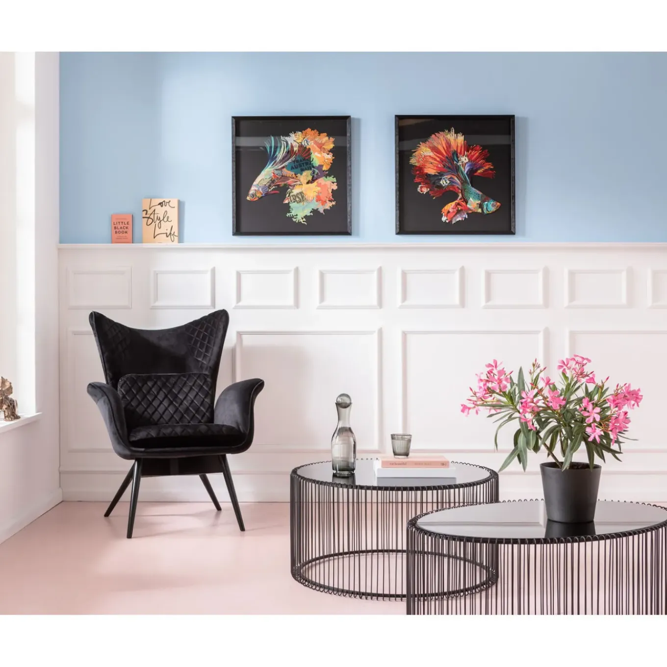 Table Basse Wire Uno Noir 60X90Cm