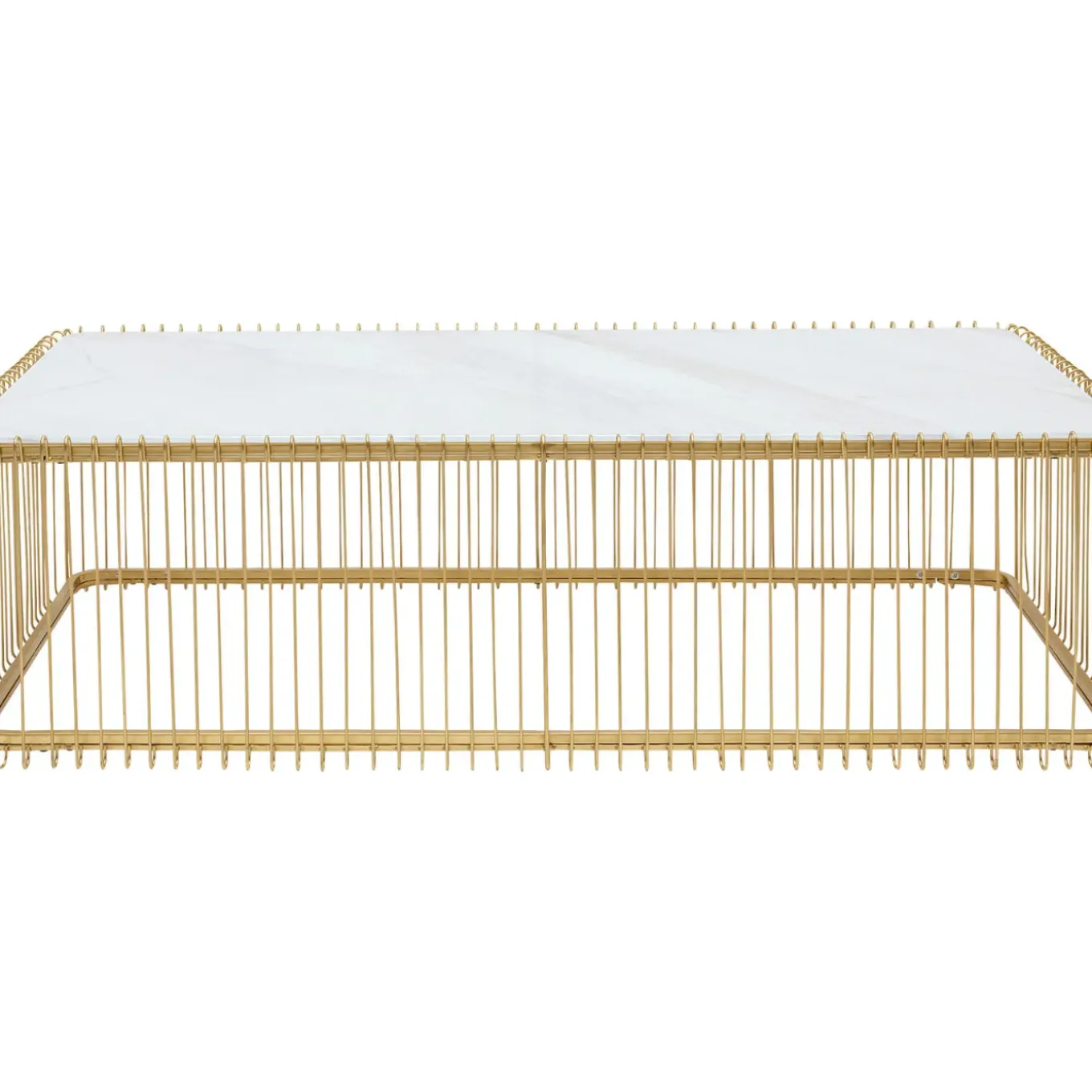 Table Basse Wire Verre Marbre Blanc 145X70Cm