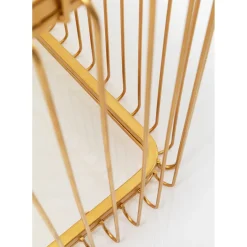 Table Basse Wire Verre Marbre Blanc 145X70Cm