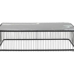 Table Basse Wire Verre Marbre Noir 145X70Cm