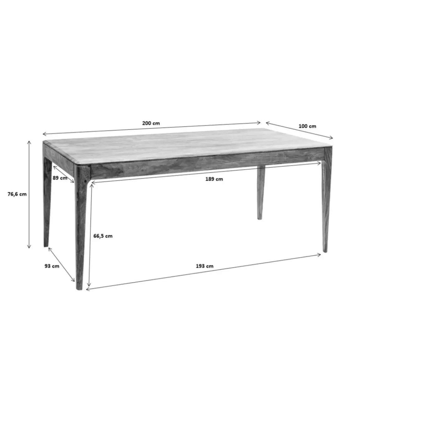 Table Brooklyn Walnut 200X100Cm