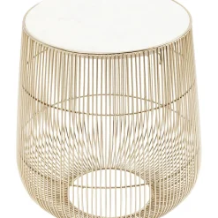 Table D Appoint Beam Marbre Blanc-Laiton O32Cm