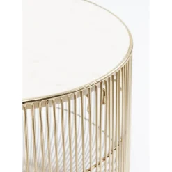 Table D Appoint Beam Marbre Blanc-Laiton O32Cm