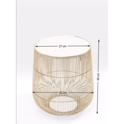 Table D Appoint Beam Marbre Blanc-Laiton O32Cm
