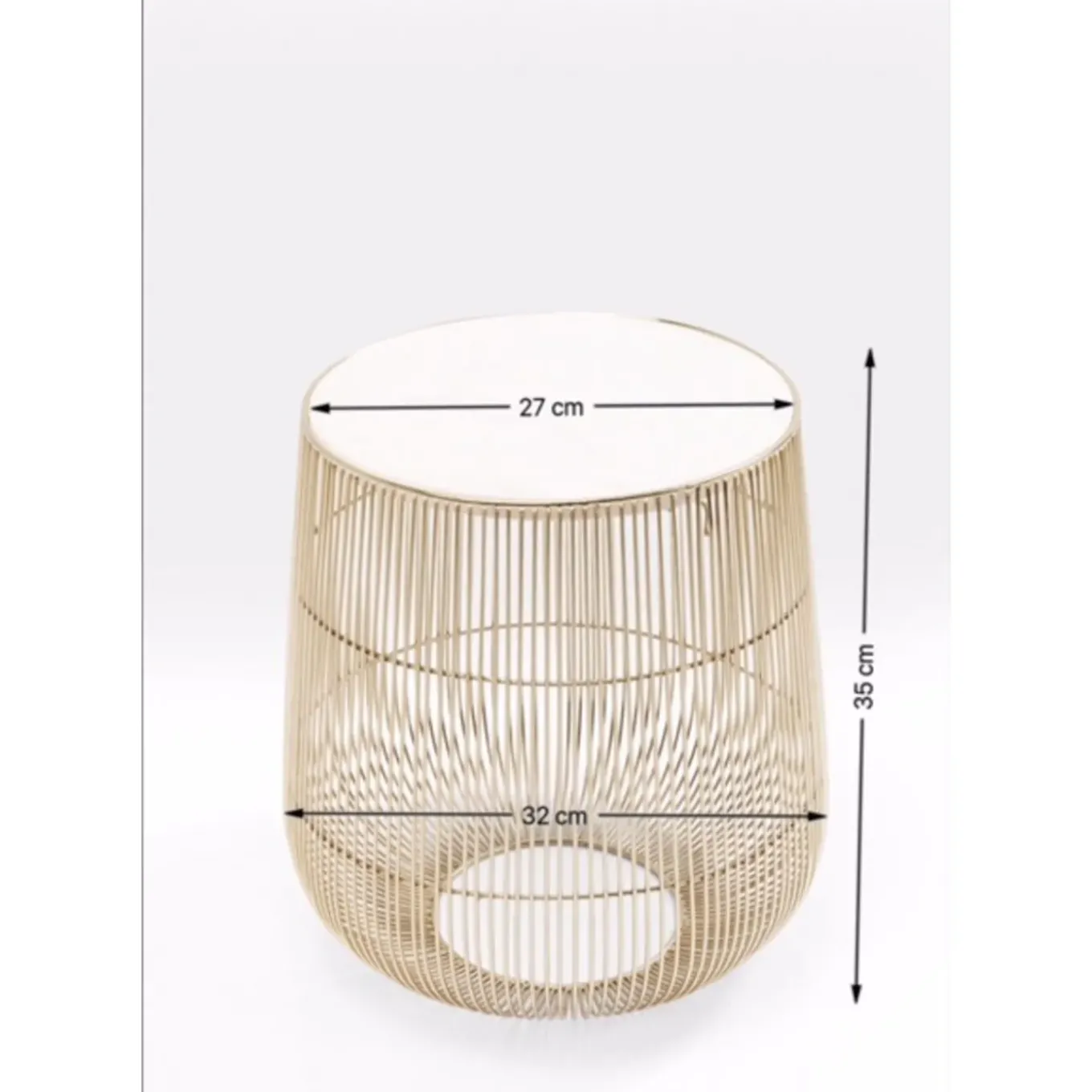 Table D Appoint Beam Marbre Blanc-Laiton O32Cm