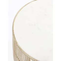 Table D Appoint Beam Marbre Blanc-Laiton O32Cm