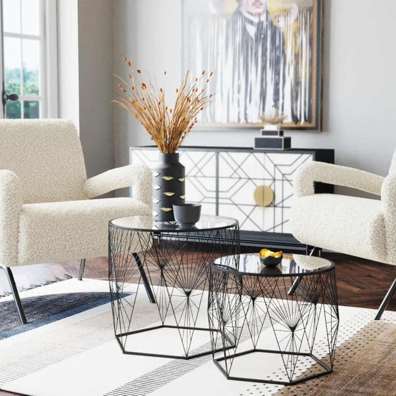 Table D Appoint Cobweb Noir (2/Set)