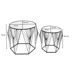 Table D Appoint Cobweb Noir (2/Set)