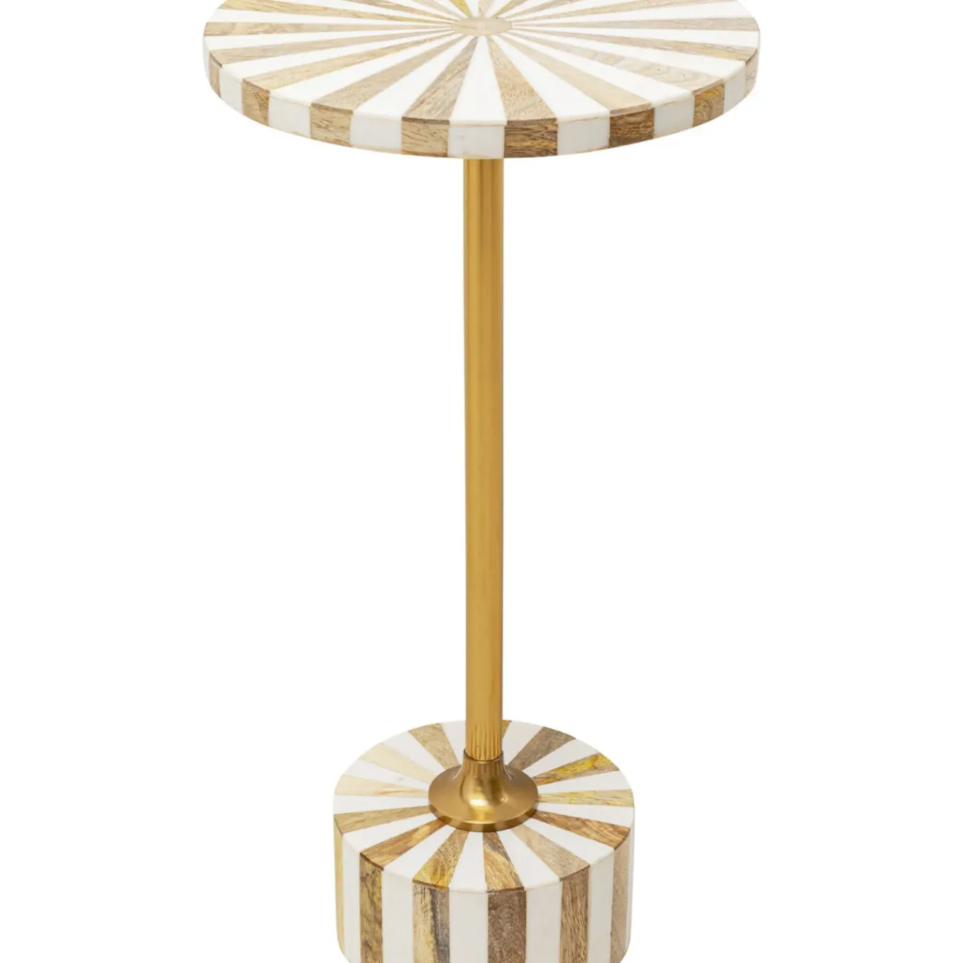 Table D Appoint Domero Cirque Laiton Blanc O25Cm