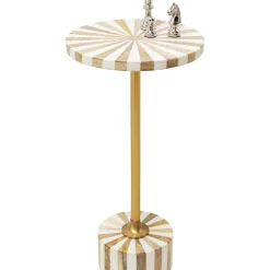 Table D Appoint Domero Cirque Laiton Blanc O25Cm