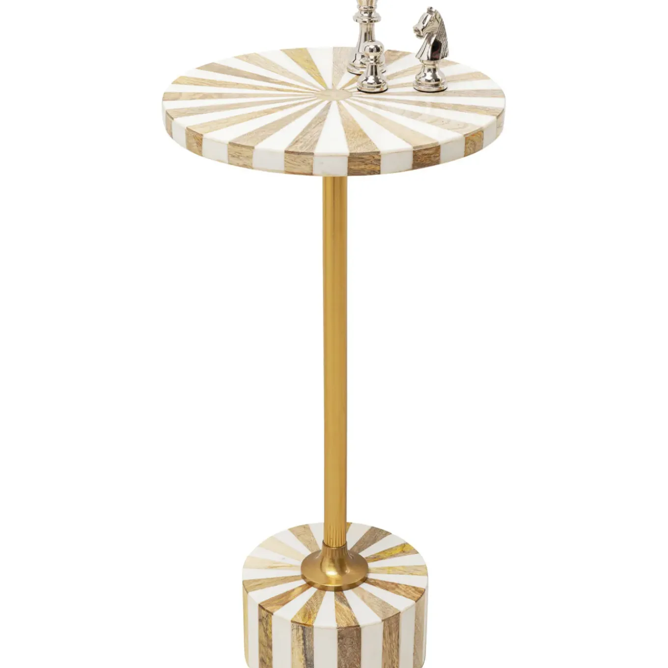 Table D Appoint Domero Cirque Laiton Blanc O25Cm
