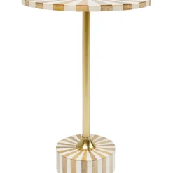 Table D Appoint Domero Cirque Laiton Blanc O40Cm