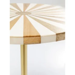 Table D Appoint Domero Cirque Laiton Blanc O40Cm