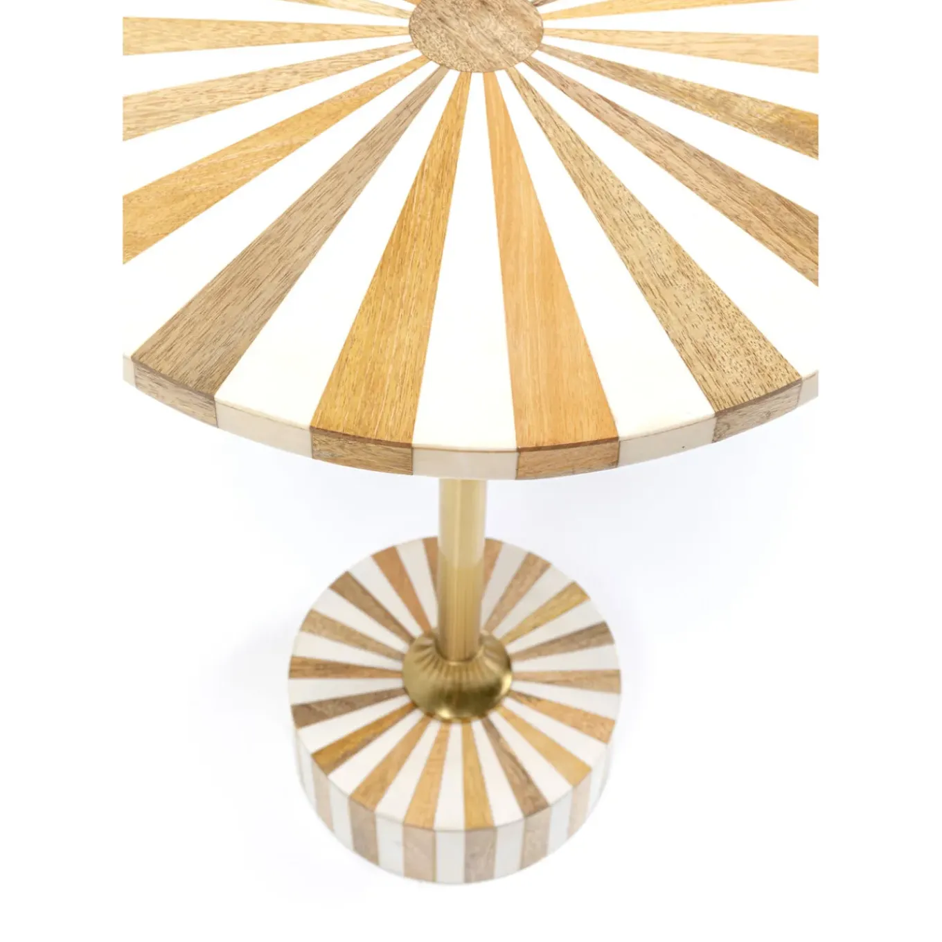 Table D Appoint Domero Cirque Laiton Blanc O40Cm