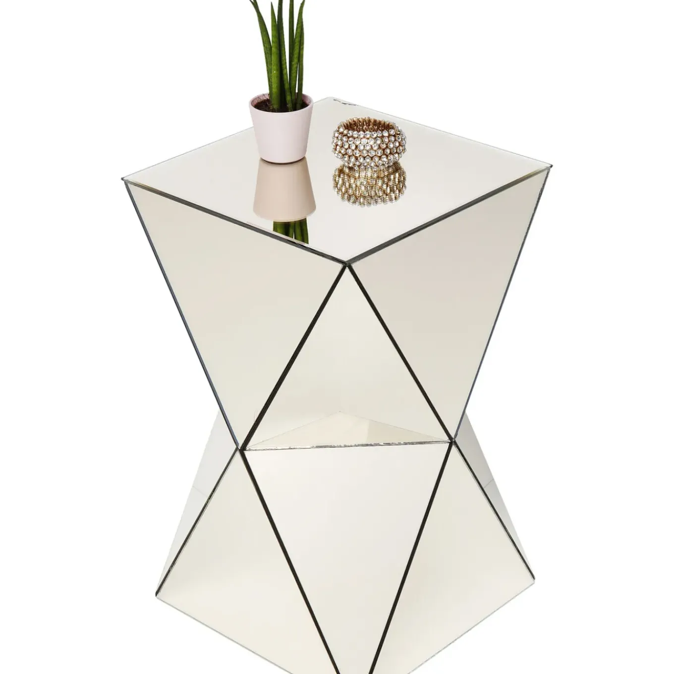 Table D Appoint Luxury Triangle Champagne 32X32Cm