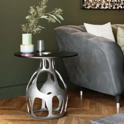 Table D Appoint Volcano Argente O60Cm
