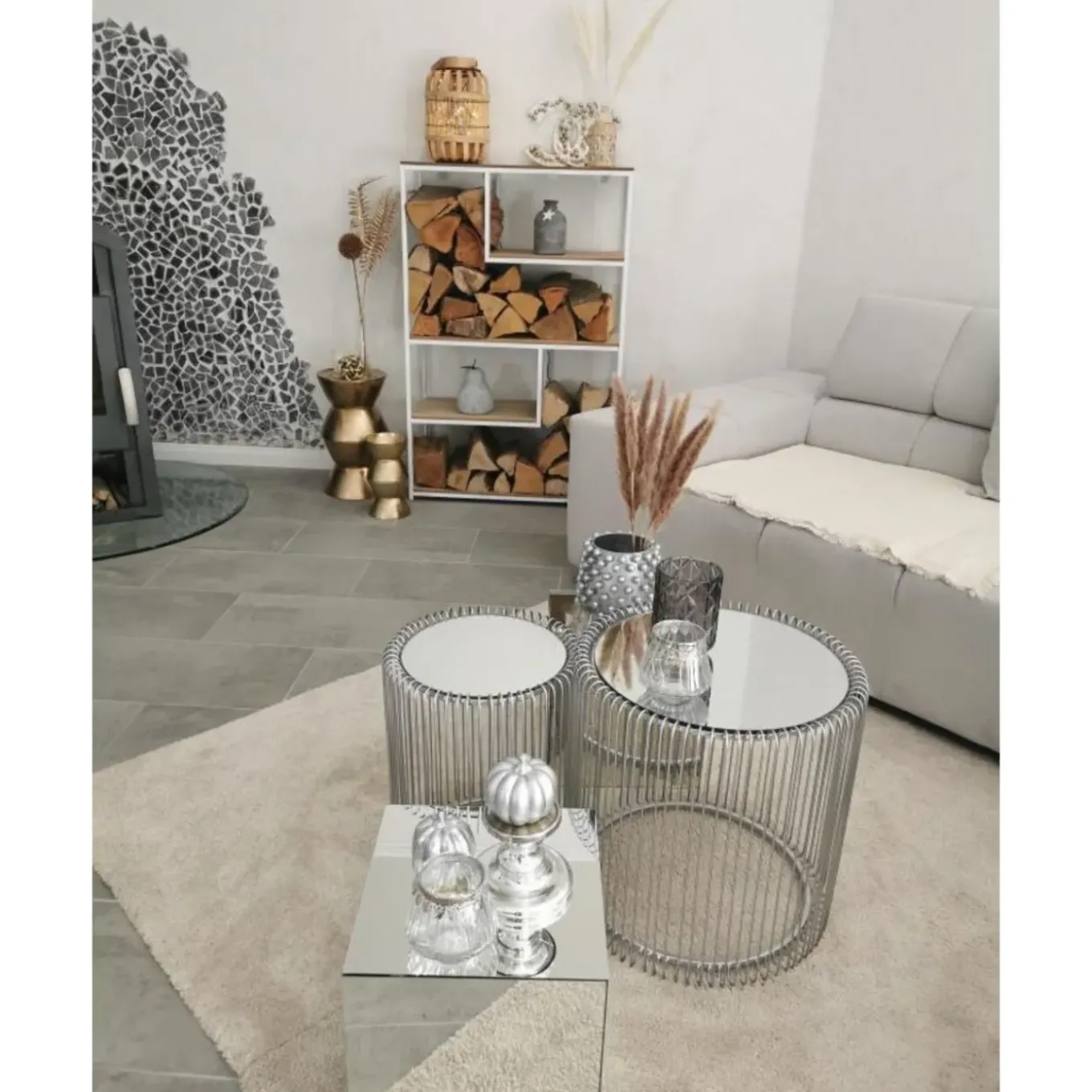 Table D Appoint Wire Argente (2/Set)