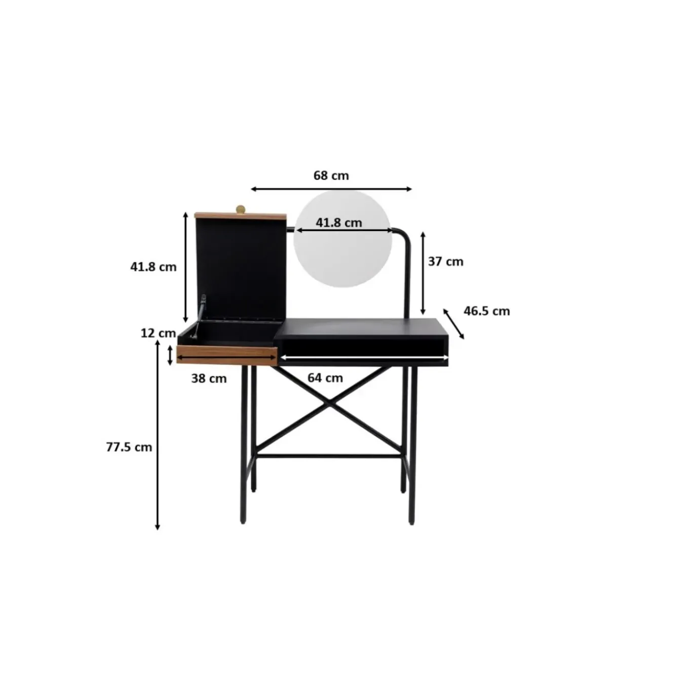 Table De Maquillage Vanity 102X47Cm