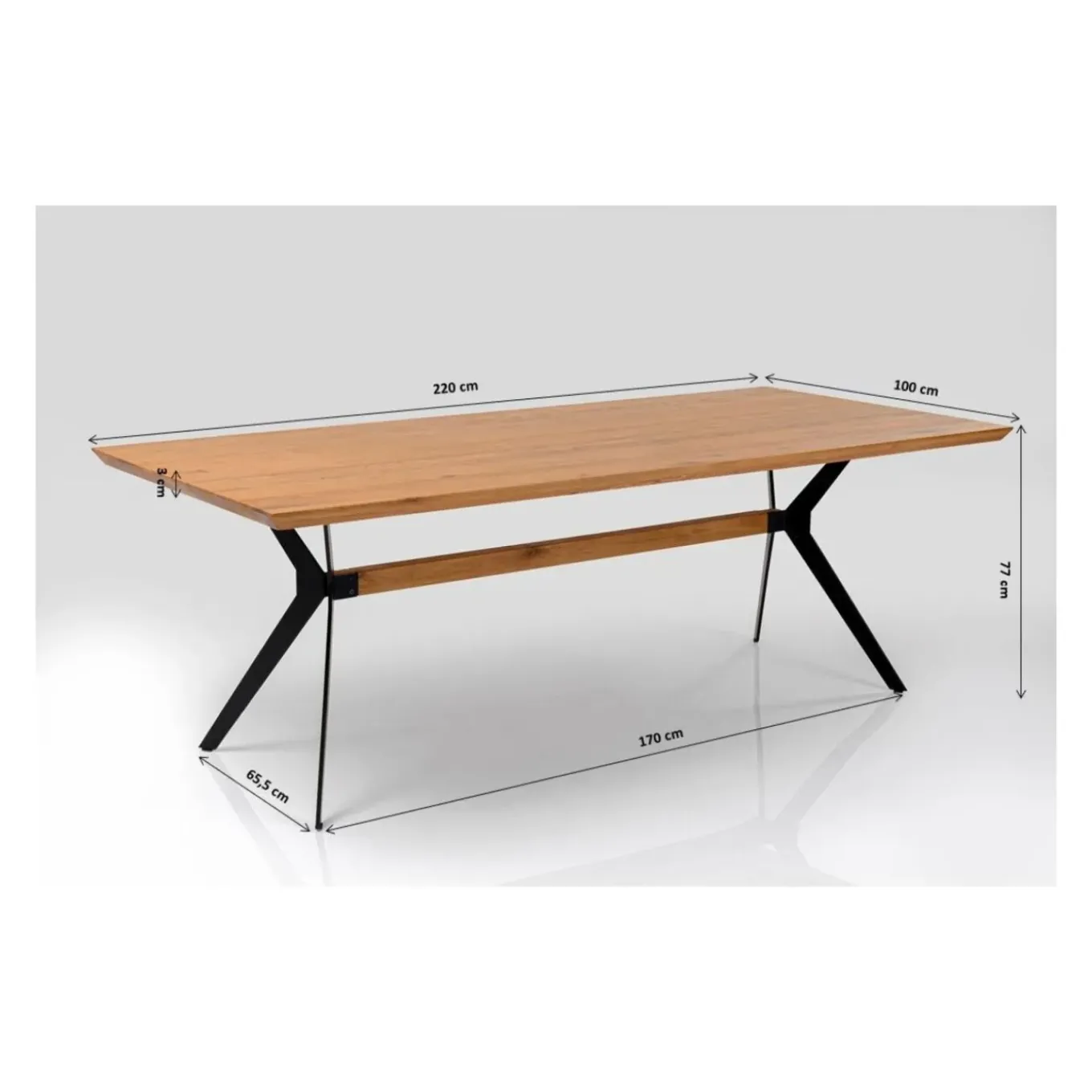 Table Downtown Noyer 220X100Cm