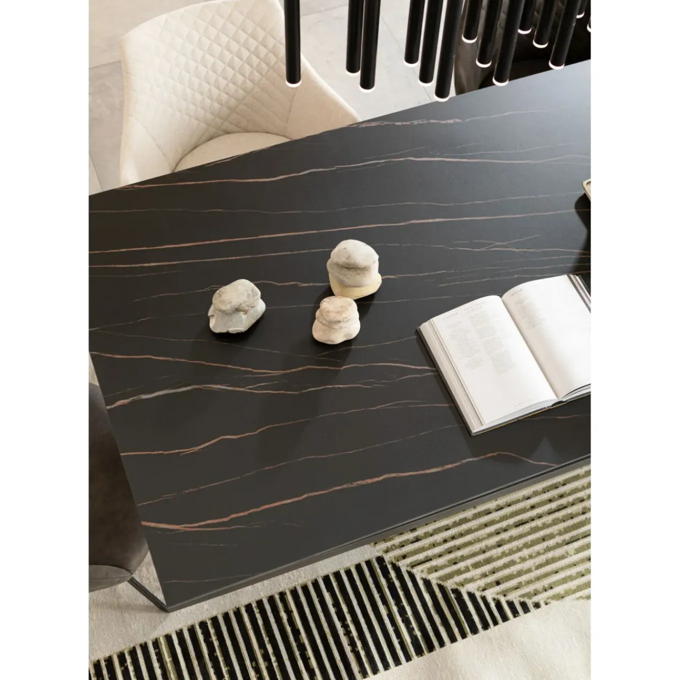 Table Gloria Noir Ceramique 200X100