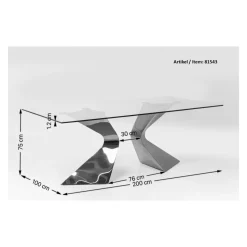 Table Gloria Noir 200X100Cm