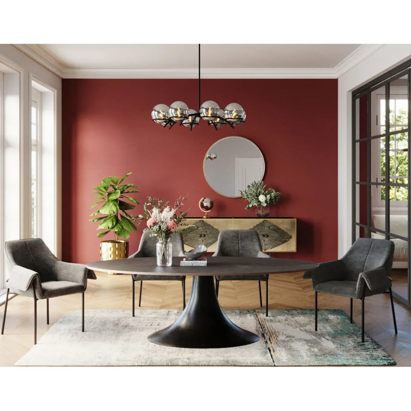 Table Grande Possibilita Noir 220X120Cm