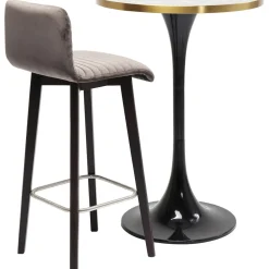 Table Haute San Remo Noir Rond 100X70Cmo