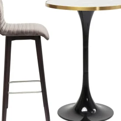 Table Haute San Remo Noir Rond 100X70Cmo