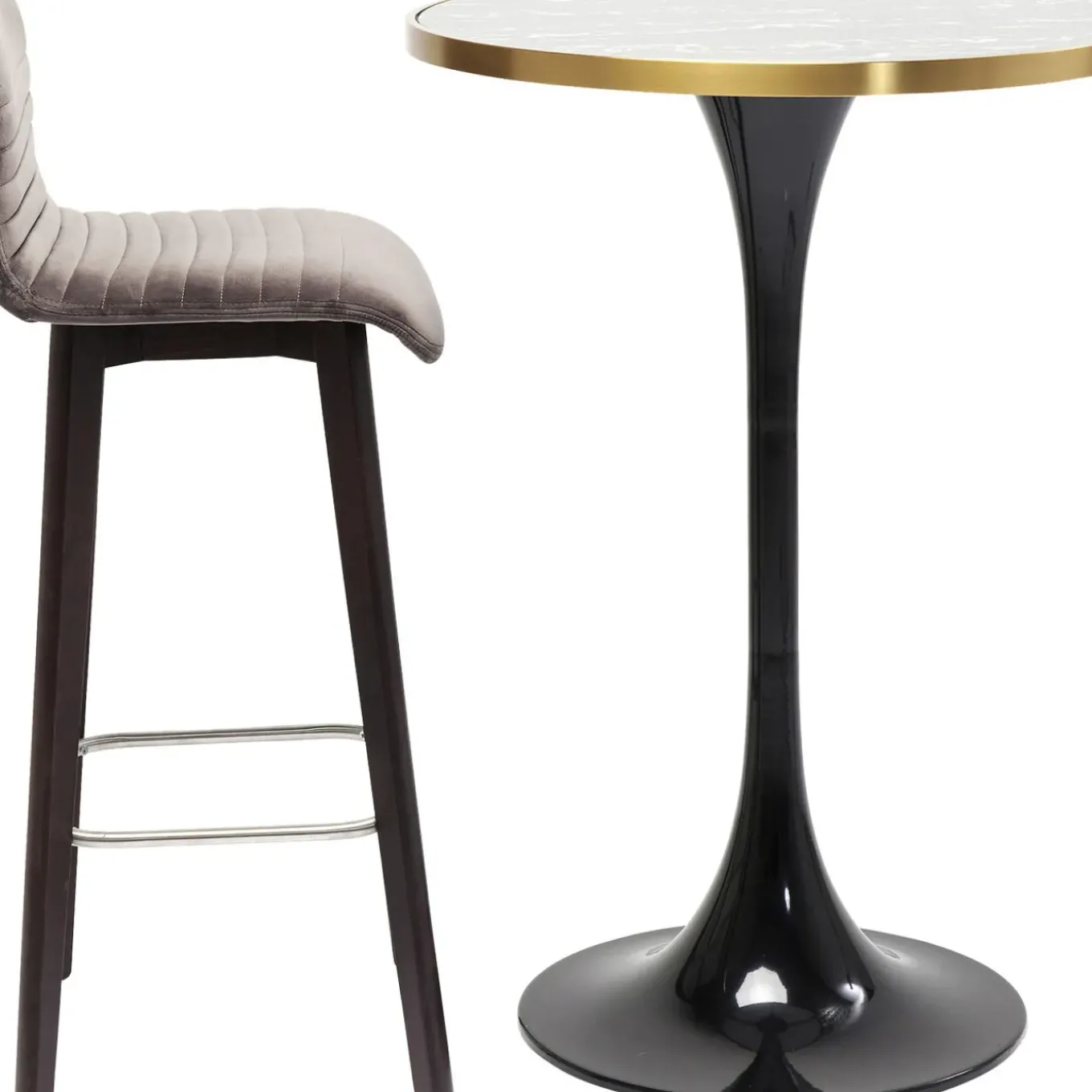 Table Haute San Remo Noir Rond 100X70Cmo