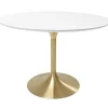 Table Invitation Blanc-Laiton O120Cm