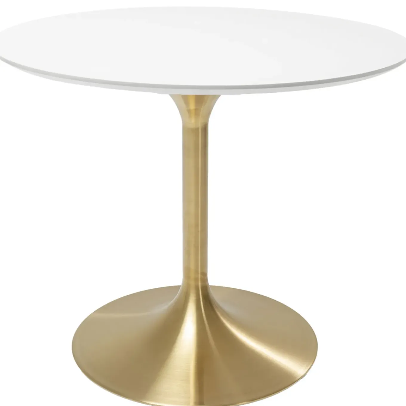 Table Invitation Blanc-Laiton O90Cm