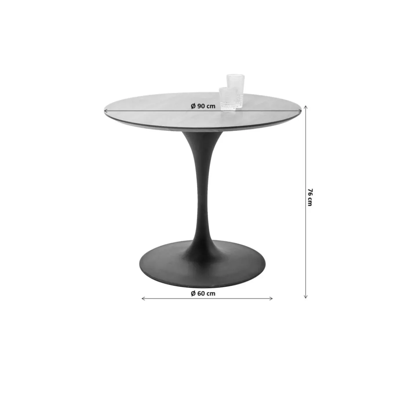 Table Invitation Set Noyer Noir O90Cm