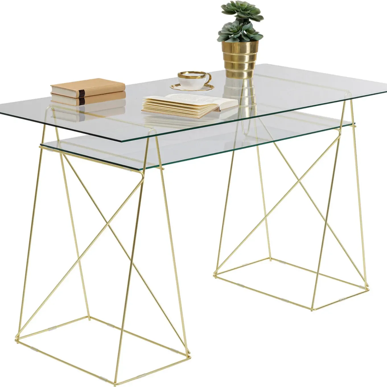 Table Polar Laiton-Verre Trempe 8Mm