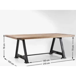 Table Railway 210X100Cm-Chaque Modele Unique