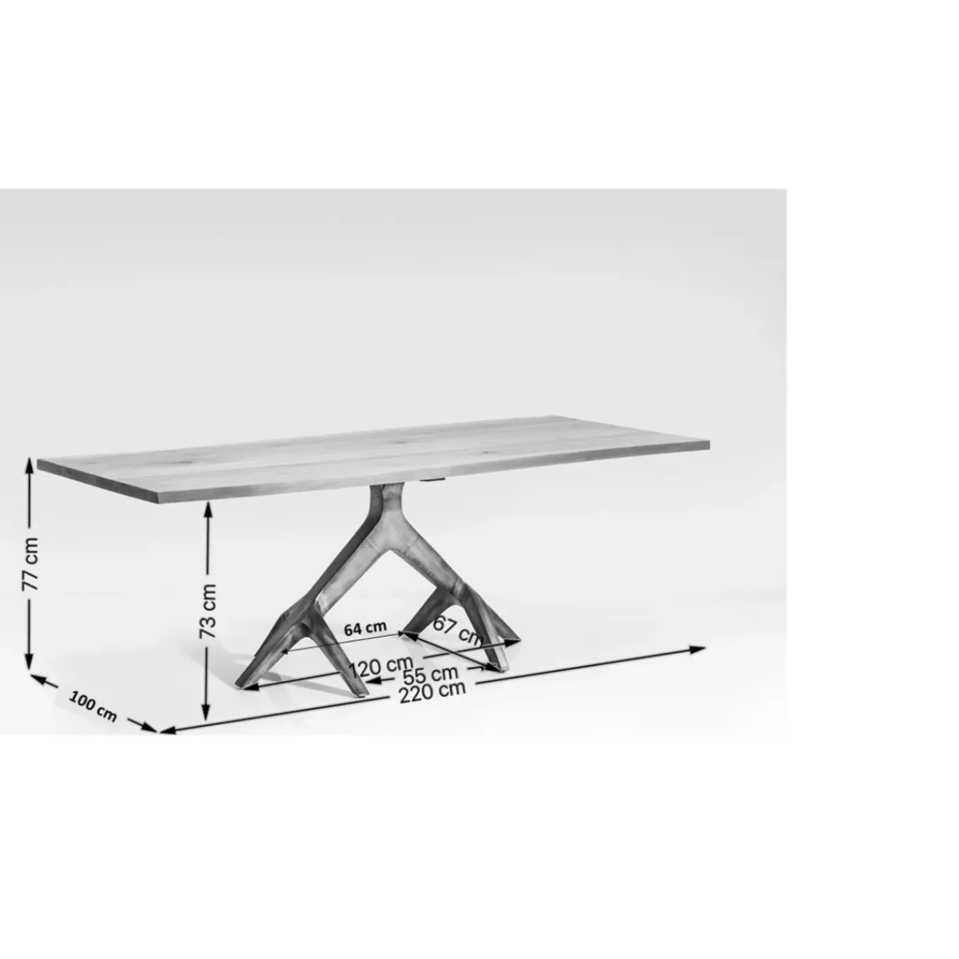 Table Roots Dark 220X100Cm