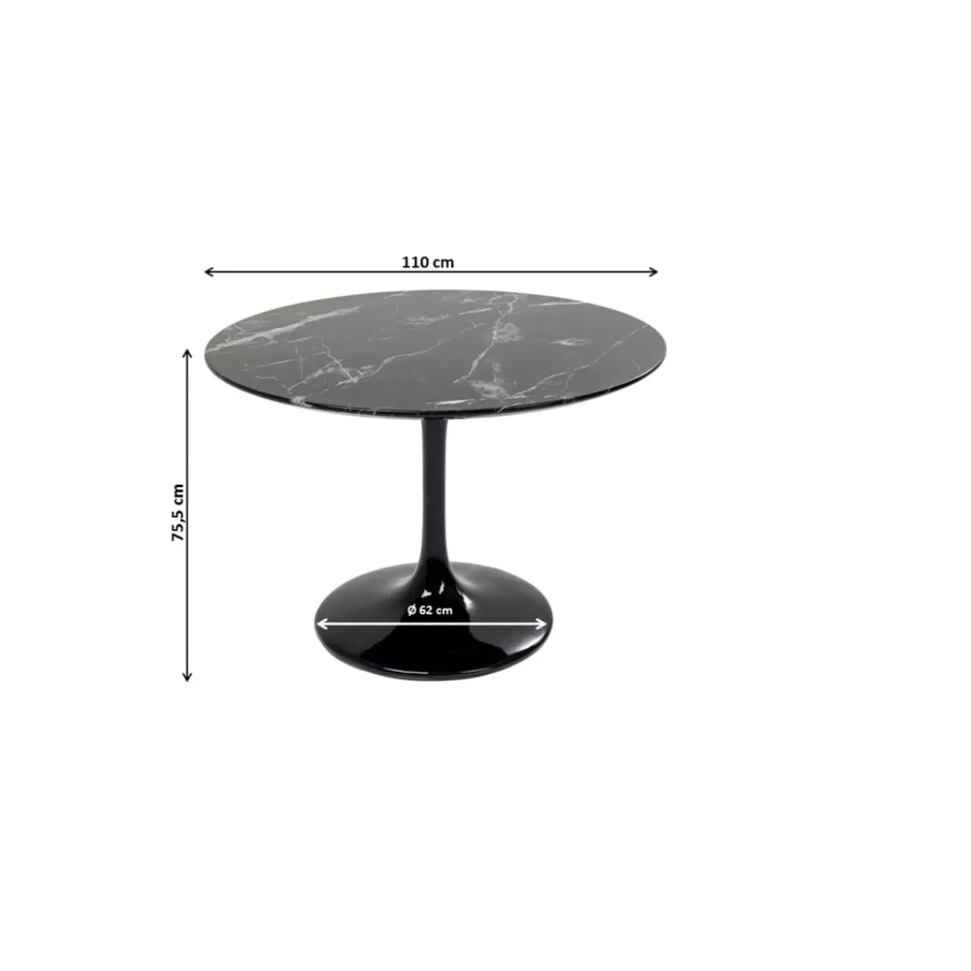 Table Solo Marble Noir O110