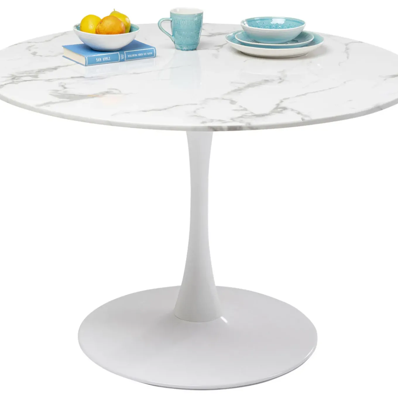 Table Veneto Marbre Blanc O110Cm