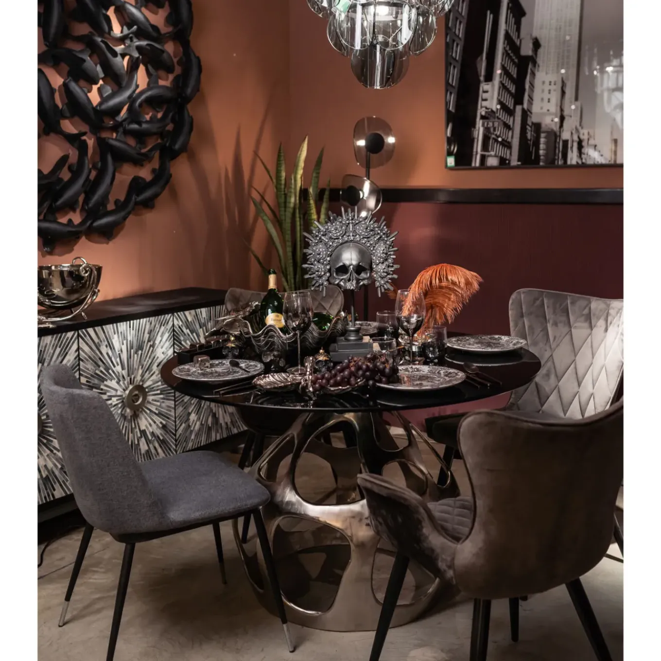 Table Volcano Argente O120Cm