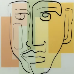 Tableau En Verre Art Face Pastell 100X100Cm