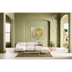 Tableau En Verre Art Face Pastell 100X100Cm