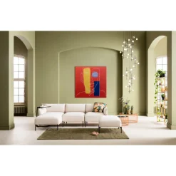 Tableau En Verre Art Face Rouge 100X100Cm