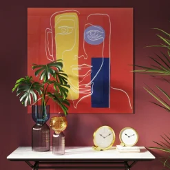 Tableau En Verre Art Face Rouge 100X100Cm