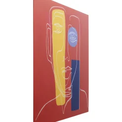 Tableau En Verre Art Face Rouge 100X100Cm